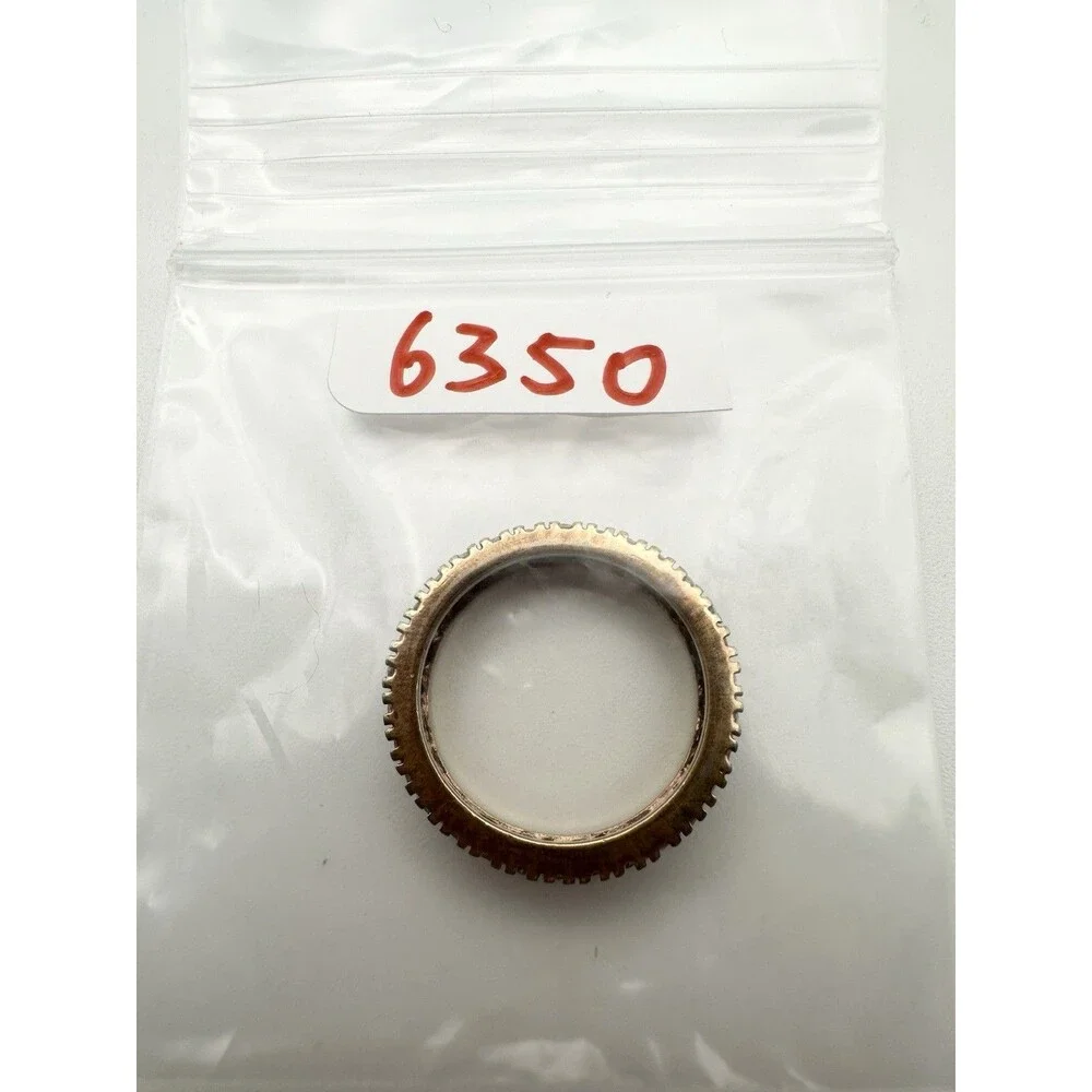 925 Sterling Silver Gold Vermeil Pave Eternity Ring Size 7